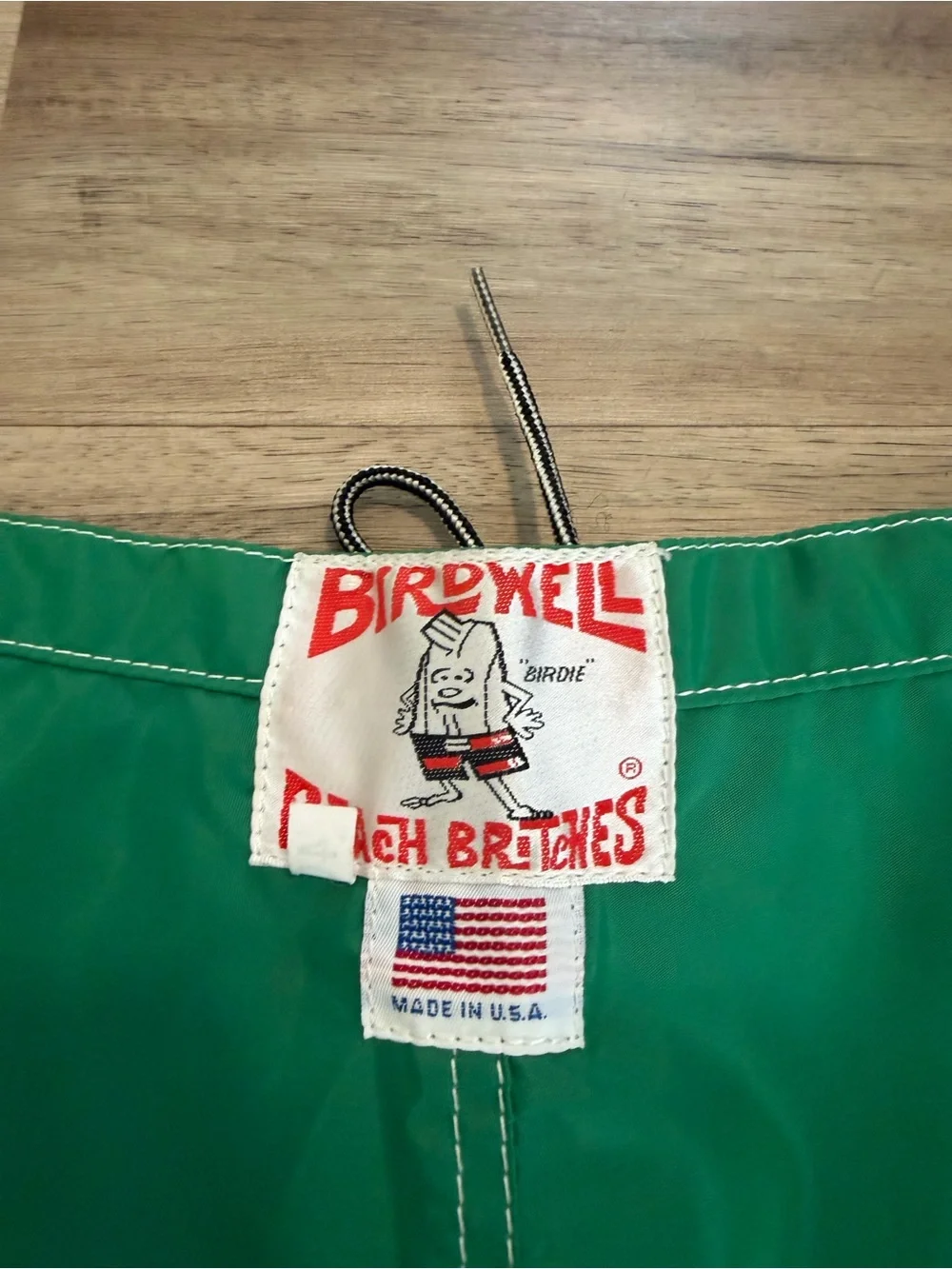 Vintage Birdwell Beach Britches Green Surf Board Shorts Made in USA 40